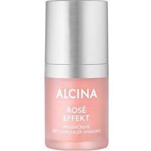 ALCINA Rosé effect oogcrème met concealer-effect, 1 x 15 ml, verbergt effectief oogschaduw, voor rijpe, veeleisende huid, met zwarte haver en witte thee