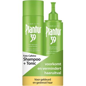 Plantur 39 Cafeïne Shampoo en Tonic set voorkomt en vermindert haaruitval | Voor gekleurd en gestrest haar