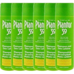 Plantur - 39 Caffeine Shampoo - Gekleurd Haar - 6 Stuks - Voordeelverpakking