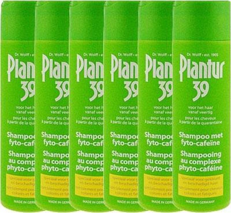 Plantur - 39 Caffeine Shampoo - Gekleurd Haar - 6 Stuks - Voordeelverpakking
