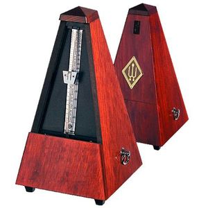 Wittner Metronoom Taktell Piramidevorm Systeem Maelzel Serie 800 - Massief houten behuizing - Zonder bel - Mahoniebruin mat - Mechanisch opwindbaar - Geen batterijen nodig - Made in Germany