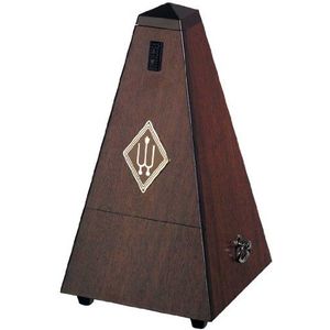 Wittner Metronoom Taktell - Piramidevorm - Systeem Maelzel - Serie 810 - Massief houten behuizing - Met bel - Echt notenhout mat 814M - Mechanisch opwindbaar - Made in Germany