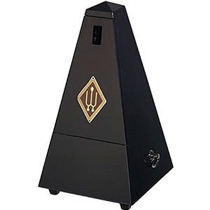 Wittner Metronoom Taktell Piramidevorm Systeem Maelzel Serie 810 - Massief houten behuizing - Met bel - Zwart hoogglans - Mechanisch opwindbaar - Geen batterijen nodig - Made in Germany
