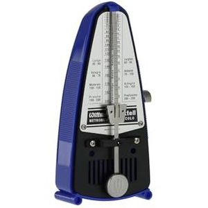 Wittner Metronom Taktell Piccolo Serie 830 - Kunststoffgehäuse - Ohne Glocke - Blau - Mechanisch zum Aufziehen - Keine Batterien erforderlich - Made in Germany