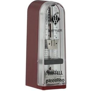 Wittner Metronom 890141 Taktell Piccolino kunststof behuizing zonder bel, robijnrood