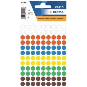 Vielzweck-Etiketten 8mm farblich sortiert VE=540 St&#252;ck