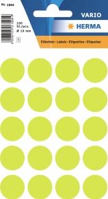 HERMA - 1884 - Etiket - Fluor Geel - 100 Stuks - Rond