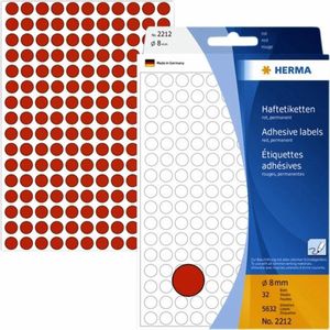 HERMA Klebepunkte 2212 rot Ø 8,0 mm, 5.632 St.