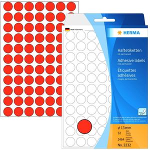 HERMA Klebepunkte Ø 13,0 mm rot