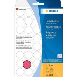 Markierungspunkt 19mm Papier leuchtrot 960 Etik./Pack.