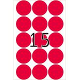 HERMA 2276 multifunctionele etiketten/markeerpunten rond (Ø 32 mm, 24 vellen, papier, mat) zelfklevend, permanente markering stippen voor handschrift, 360 puntstickers, fel rood