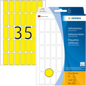 HERMA - Universele Etiketten - Geel - 12 x 30 mm - 1120 Stuks
