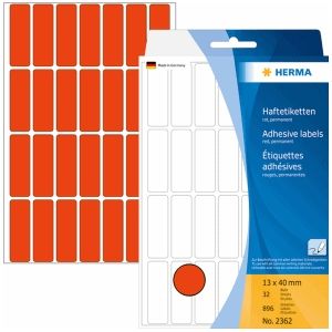 HERMA - 2362 - Etiketten - Rood - 13x40mm - 896 Stuks