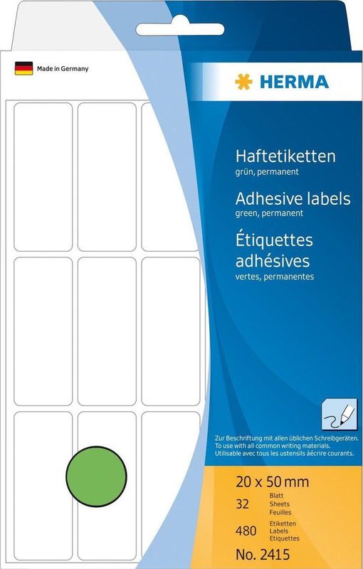 HERMA Vielzweck-Etiketten 20x50mm grün VE=480 Stück