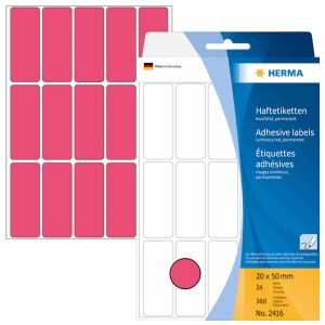 HERMA Vielzwecketiketten helderrood 20x50 mm Papier 360 St.