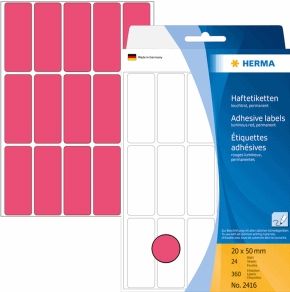 HERMA Vielzweck-Etiketten 20x50mm leuchtrot VE=360 Stück