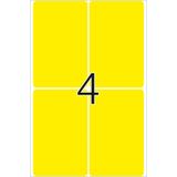 HERMA 2491 multifunctionele etiketten groot (52 x 82 mm, 32 velles, papier, mat) zelfklevend, permanent klevende huishoudelabels voor handschrift, 128 stickers, geel