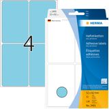 HERMA 2493 multifunctionele etiketten groot (52 x 82 mm, 32 velles, papier, mat) zelfklevend, permanent klevende huishoudelabels voor handschrift, 128 stickers, blauw