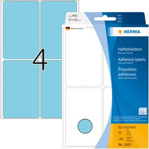 Multipurpose-etiketten, 52 x 82 mm, blauw, permanent hechtend, om met de hand te