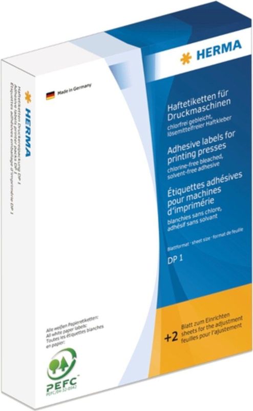 Hechtetiketten - Wit - DP1 - 16 x 22 mm - Permanent Hechtend
