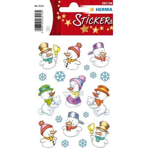 HERMA 3216 kerststickers, kerstpapier, mat, decoratieve stickers, permanente stickers voor Kerstmis, geschenken, knutselen, adventskalender (27 stuks)