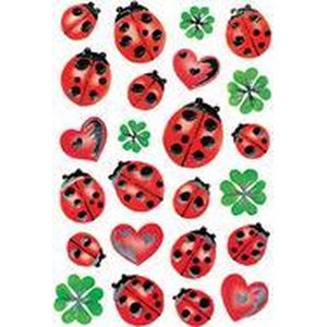 HERMA 3815 Set van 84 Ladybug geluksbeestjesstickers met bloemen voor fotoalbum, bruiloft, dagboek, poëziealbum, scrapbooking, verjaardag, liefde, decoratie, brieven,