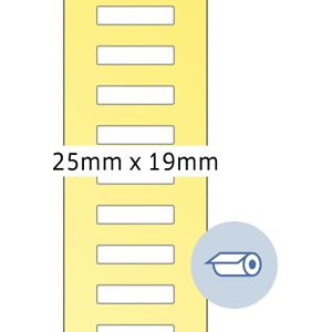 Rol etiketten thermotransfer 25x19 mm wit papier licht glanzend 5000 st.