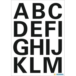 Huismerk Herma 4167 Etiket met letters A-Z 25mm Zwart - 1 pakje met 2 velletjes