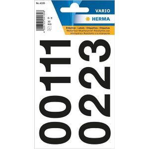 Getallen 33 mm 0-9 watervast folie zwart 2 vel [10x]