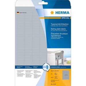 Herma naamplaatjes etik. 25,4x10 25 vel DIN A4 4725 stuks 4220