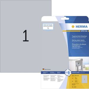 Typeplaatje-etiketten, zilver, A4, 210 x 297 mm, extreem sterk hechtend, weervas
