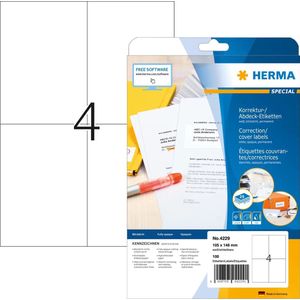 HERMA - 4229 - Zelfklevende Etiketten - Wit - 100 Stuks