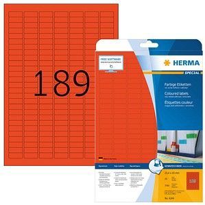 HERMA Etiketten rot 25,4x10mm Special A4 VE=3780 Stück