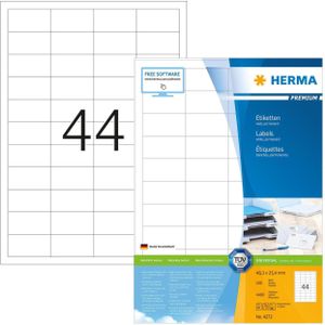4.400 HERMA Etiketten 4272 weiß 48,3 x 25,4 mm