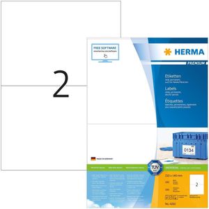 Herma Premium-Etiketten auf A4-Blättern, permanent haftend, 200 Etiketten, 100 Bogen