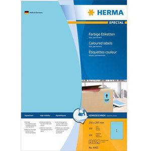 Herma Labels blue 210x297 SuperPrint 100 pcs.