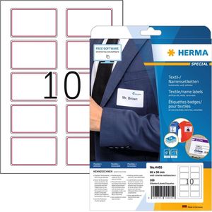 HERMA - Naambadge Etiket - Wit Rood - Zelfklevende 80X50mm - 200 Stuks