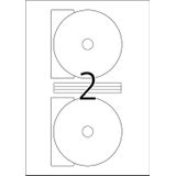 HERMA 4460 CD/DVD etiketten incl. positioneringshulp A4 dekkend (Ø 116 mm MAXI, 100 vellen, papier, mat) zelfklevend, bedrukbaar, permanente klevende CD stickers, 200 etiketten voor printer, wit