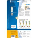 HERMA 4468 Gekleurde etiketten A4 afneembaar (70 x 37 mm, 20 velles, papier, mat) zelfklevend, bedrukbaar, verwijderbaar en opnieuw klevende kleurenlabels, 480 etiketten voor printer, blauw w