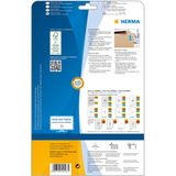 HERMA 4498 Gekleurde etiketten A4 afneembaar (199,6 x 143,5 mm, 20 vellen, papier, mat) zelfklevend, bedrukbaar, verwijderbaar en opnieuw klevende kleurenlabels, 40 etiketten voor printer, blauw w