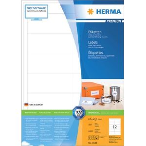 Herma printeretiketten Labels wit 97x42,3mm papier 2400 St.