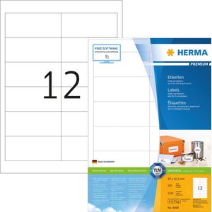 Herma prem. etiketten 97x42,3 100 vel DIN A4 1200 stuks 4669