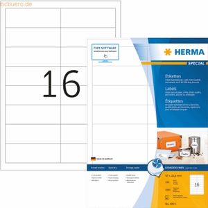 HERMA - 4815 - Zelfklevend Printerlabel - Wit - 100 Vel - 96.5X33.8MM