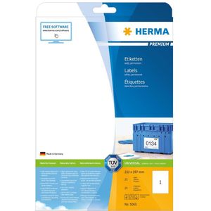 Herma prem. etiketten w. 210X297 25 vel DIN A4 25 stuks 5065