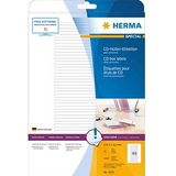 HERMA 5078 Etiketten voor CD-Hoezen - Wit - 1200 Stuks - A4 - Zelfklevend