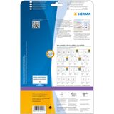 HERMA 5121 A4 ondoor label, kort/ras (157 x 61 mm, 25 vellen, papier, mat) zelfklevend, bedrukbaar, permanent klevende mapetikettes, 100 etiketten voor printer, wit