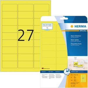 HERMA Etiketten neon-gelb 63,5x29,6mm Special A4 LaserCopy 540 Stück
