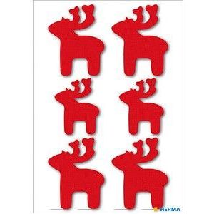 HERMA 6548 MAGIC ELAND STICKERS ROOD VILT KERSTMOTIEF
