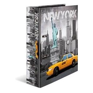 HERMA A4 New York City ordner, 7 cm rug, van stevig karton, volledig van buiten en binnen bedrukt