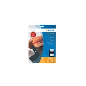 HERMA 7786 Fotohoezen voor mappen, 10 stuks, 10 x 15 cm dwars, 2 vakken gedeeld, aan beide zijden te gebruiken fotophaan, fotozichthoezen voor verzamelhoezen, postkaarthoezen, brochurehoezen met